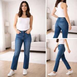 Madewell Stovepipe Straight Leg Jeans Medium Wash Size 25 Raw Hem